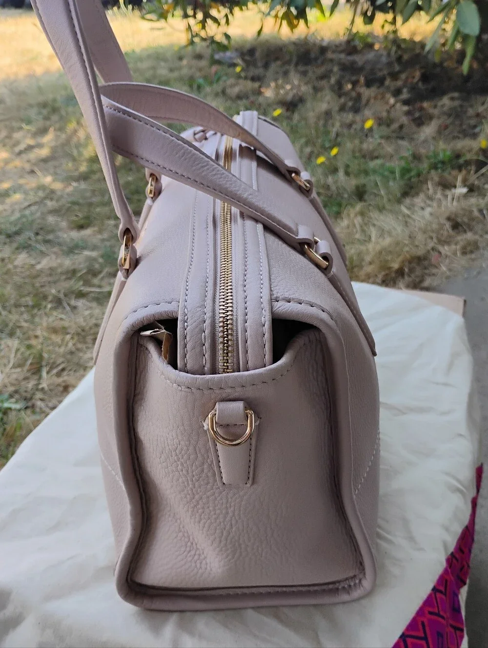 Tory Burch-Britten Pebbled Leather Satchel (Pink Moon 🩷🌙) Dust Bag Included